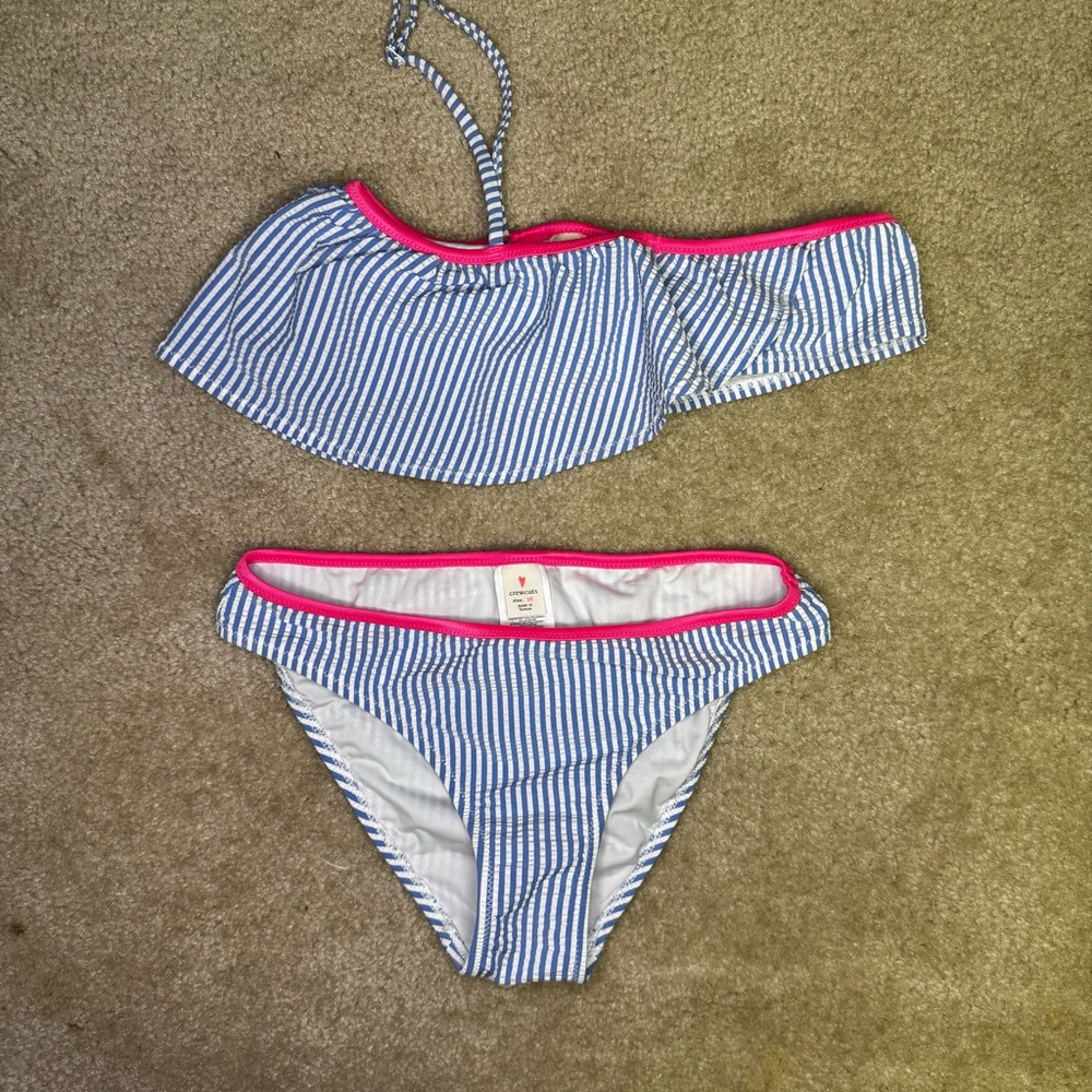 Crewcuts Blue and‎ Pink Striped Kids Bikini
